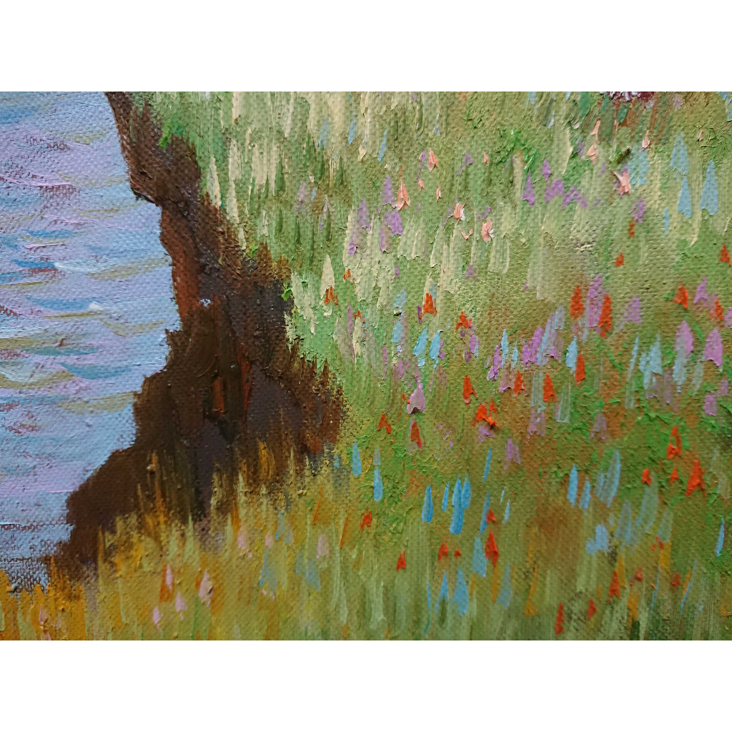 Tranh Sơn Dầu Vẽ Tay 30x40cm - Trên Ngọn Đồi (Monet)