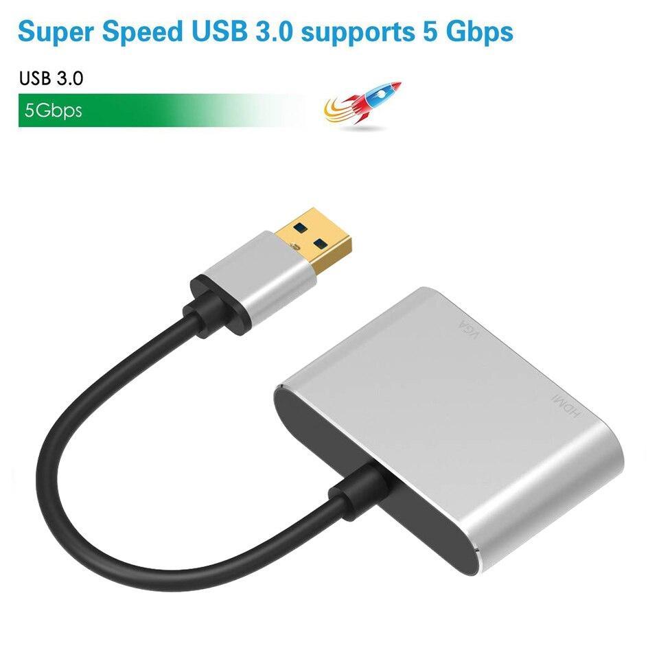 Đầu chuyển đổi usb sang Hdmi Vga Hd 1080P 2 trong 1 tiện dụng