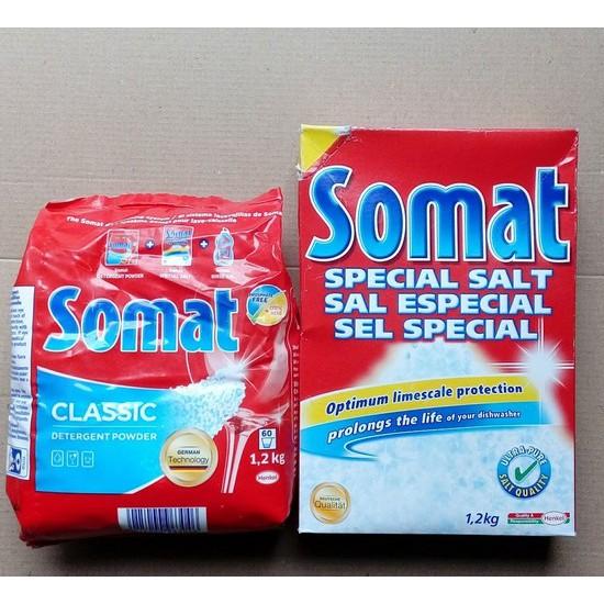 Bột rửa bát Somat 1,2kg+muối rửa bát Somat 1,2kg