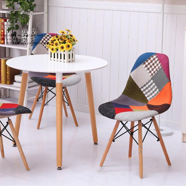 GHẾ THỔ CẨM CHÂN GỖ ĐAN-GHẾ CAFE