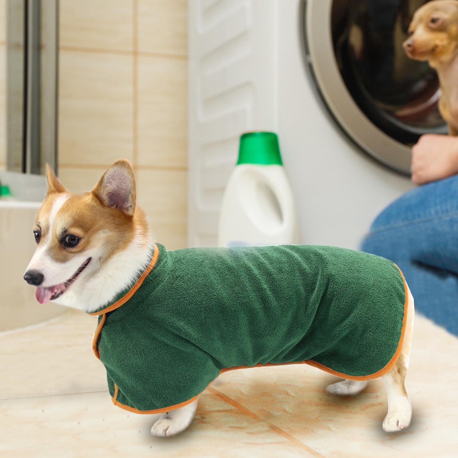 Khăn choàng tắm cho chó bằng vải polyester chất lượng cao mềm mại và thoải mái,Thiết kế dây đeo dính đeo vào và cởi ra dễ dàng