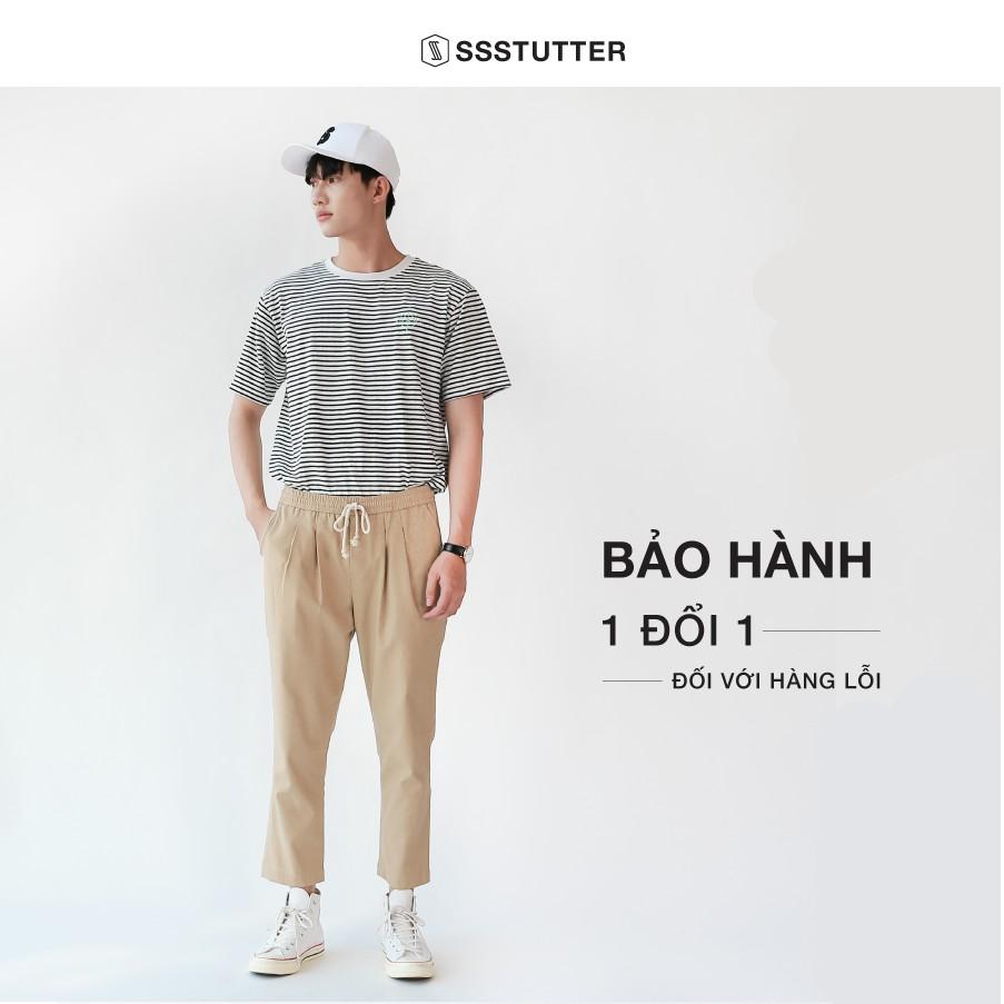 Quần dài Nam form Regular gọn gàng SSSTUTTER cạp chun thoải mái vận động 2 màu Bei Pants