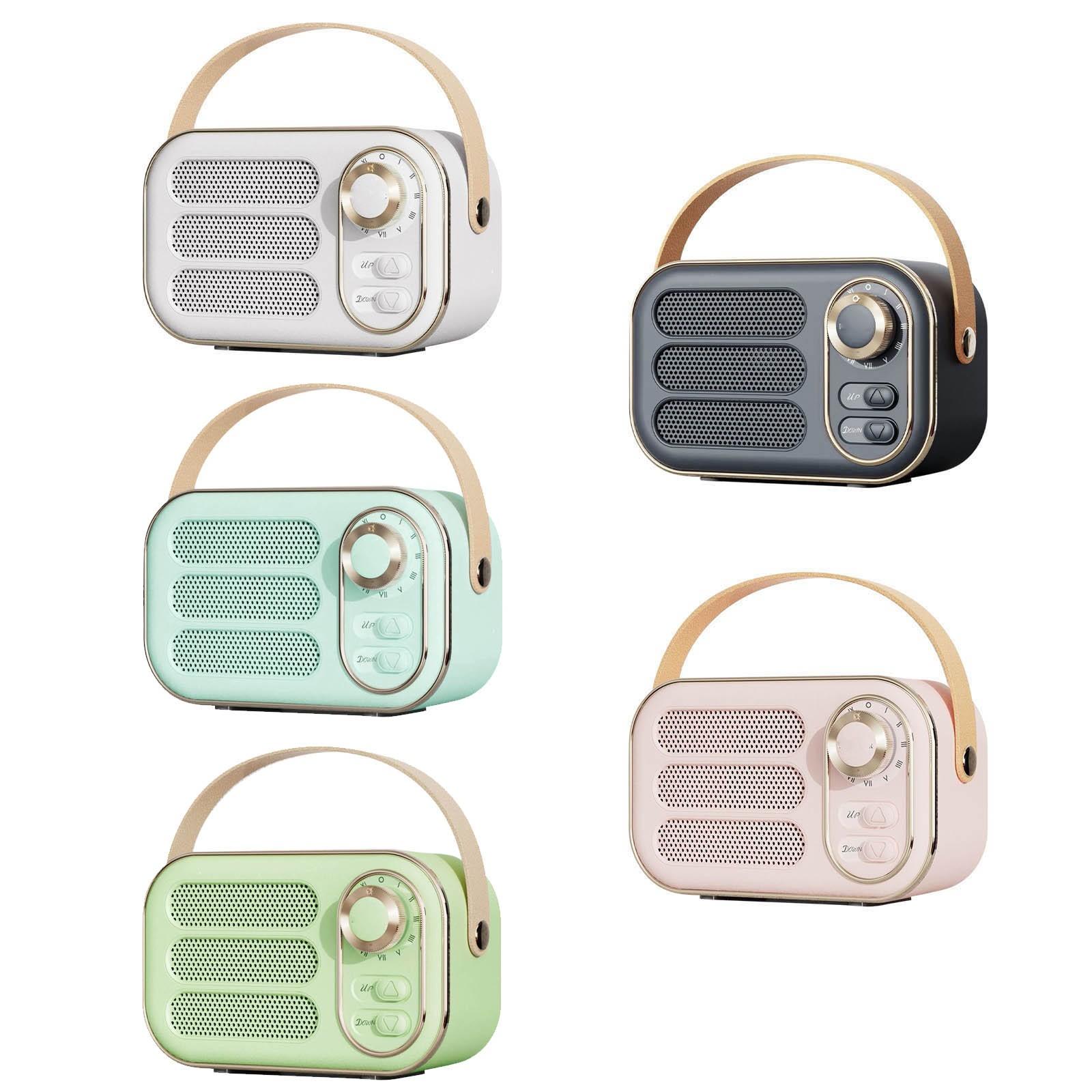 Loa bluetooth không dây retro trang trí retro trang trí nhà bếp cổ điển dễ thương người dùng phòng ngủ cho các thiết bị iOS Android Color: Pink Woofer Size/Full-Range Size: One Size