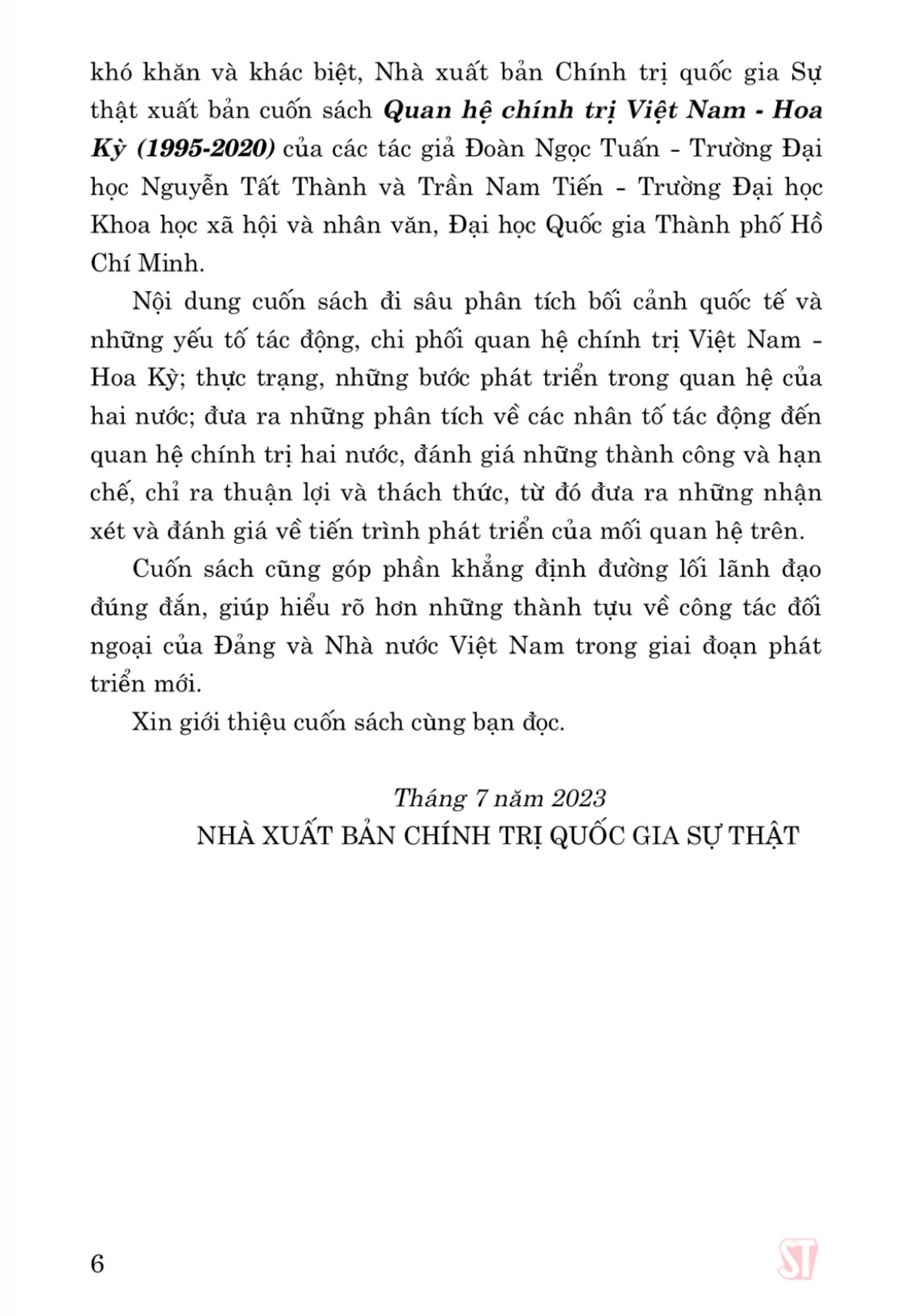 Quan hệ chính trị Việt Nam - Hoa Kỳ (1995 - 2020)