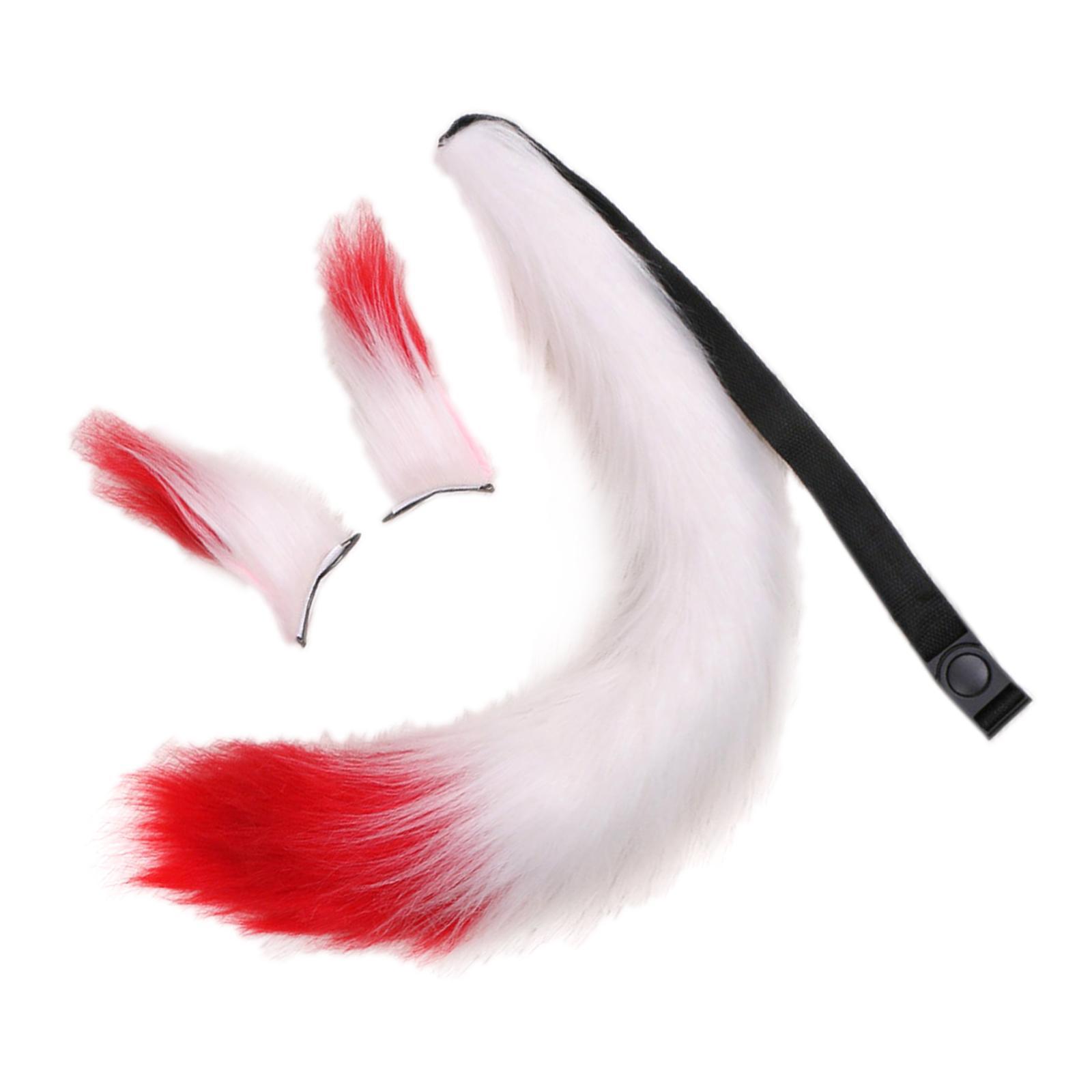 Faux Ears and Tail Set Fancy Dress Costume for Birthday Carnival Party