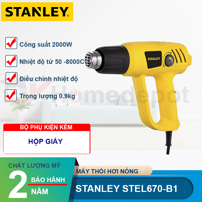 Máy thổi hơi nóng 2000W Stanley STEL670