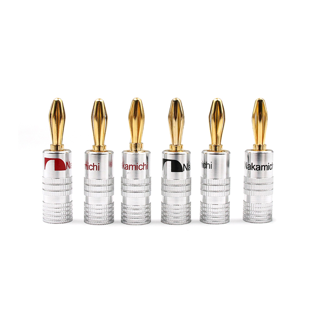 Giắc Cắm Chuối Vàng 24K Đầu Nối Giắc Cắm Khóa Vít Kép Cho Dây Loa Tấm Tường