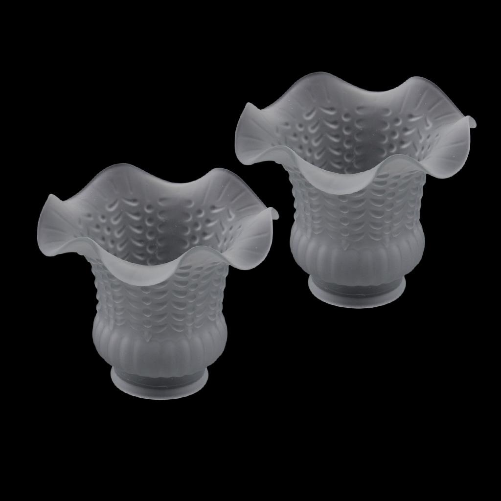 2pcs E27 Modern Flower Shape Clear Glass Ceiling Fan Lights Lampshade