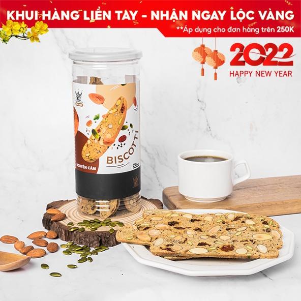 Bánh Biscotti Nguyên Cám 250gr - Bánh Ăn Kiêng Không Đường Vua Yến Mạch