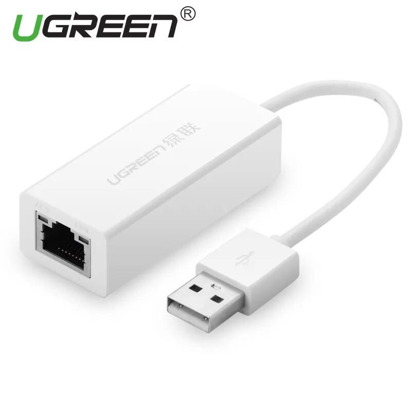 Ugreen UG20253CR110TK 10CM màu Trắng Cáp chuyển đổi USB 2.0 sang cổng LAN RJ45 tốc độ 100Mbps vỏ nhựa - HÀNG CHÍNH HÃNG