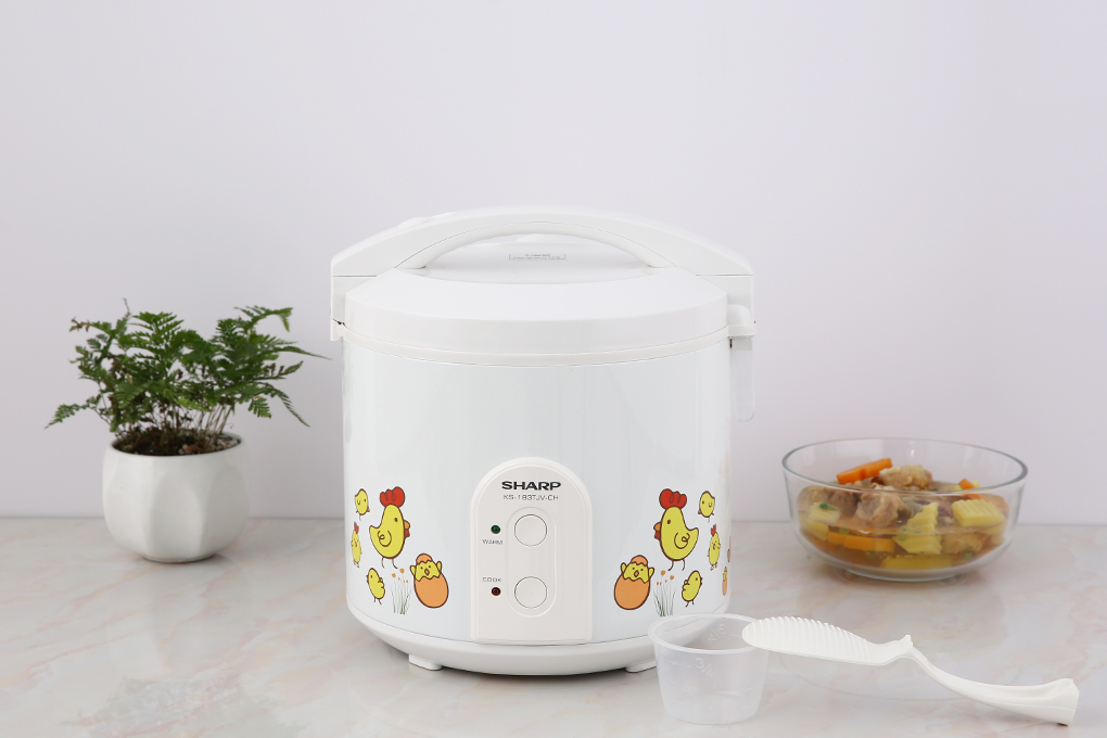 Nồi cơm nắp gài Sharp 1.8 lít KS-183TJV - Công nghệ nấu 3D, Công suất 700W - Hàng chính hãng - Bảo hành 12 tháng