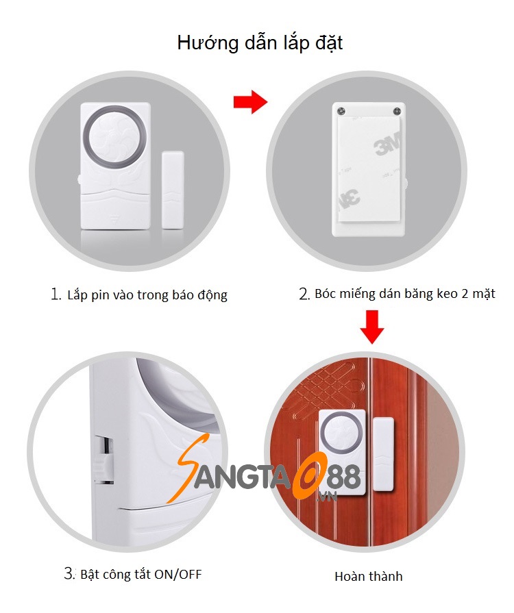 THIẾT BỊ BÁO ĐỘNG CHỐNG TRỘM SIÊU MINI, CÒI HÚ SIÊU LỚN CAO CẤP SF19R