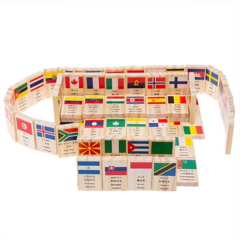 Domino 100 lá cờ các nước có in 4 thứ tiếng
