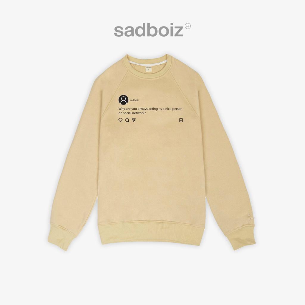 Áo sweater SADBOIZ Sadtagram Cream