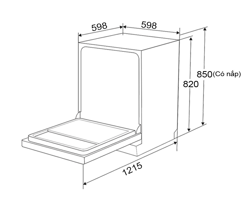 Máy rửa chén Kaff KF-T35HEMERA Thổ Nhĩ Kỳ - 15 Bộ - Hàng Chính Hãng