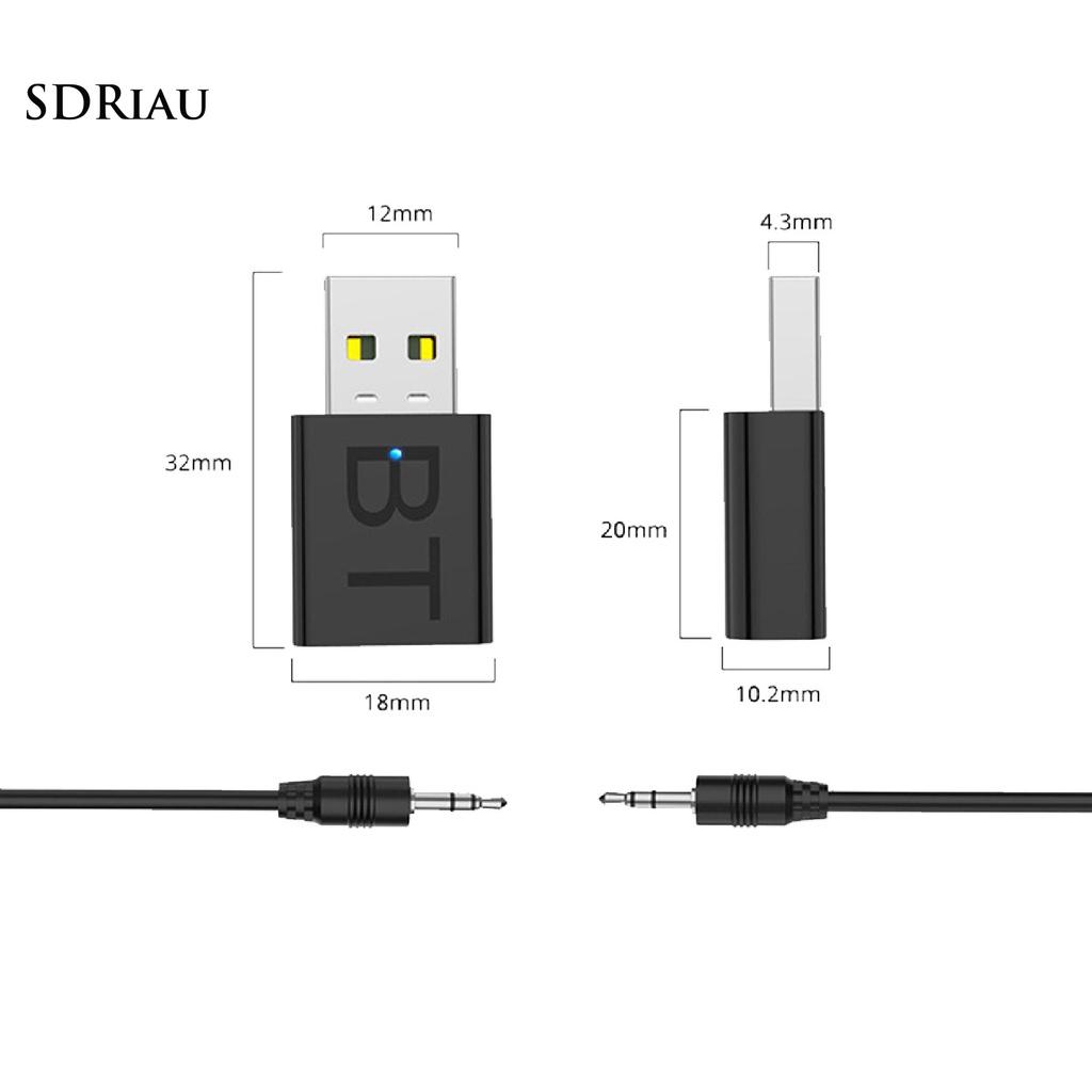 Bộ chuyển đổi âm thanh USB/AUX 3.5mm Bluetooth 5.0 màu đen cho xe hơi
