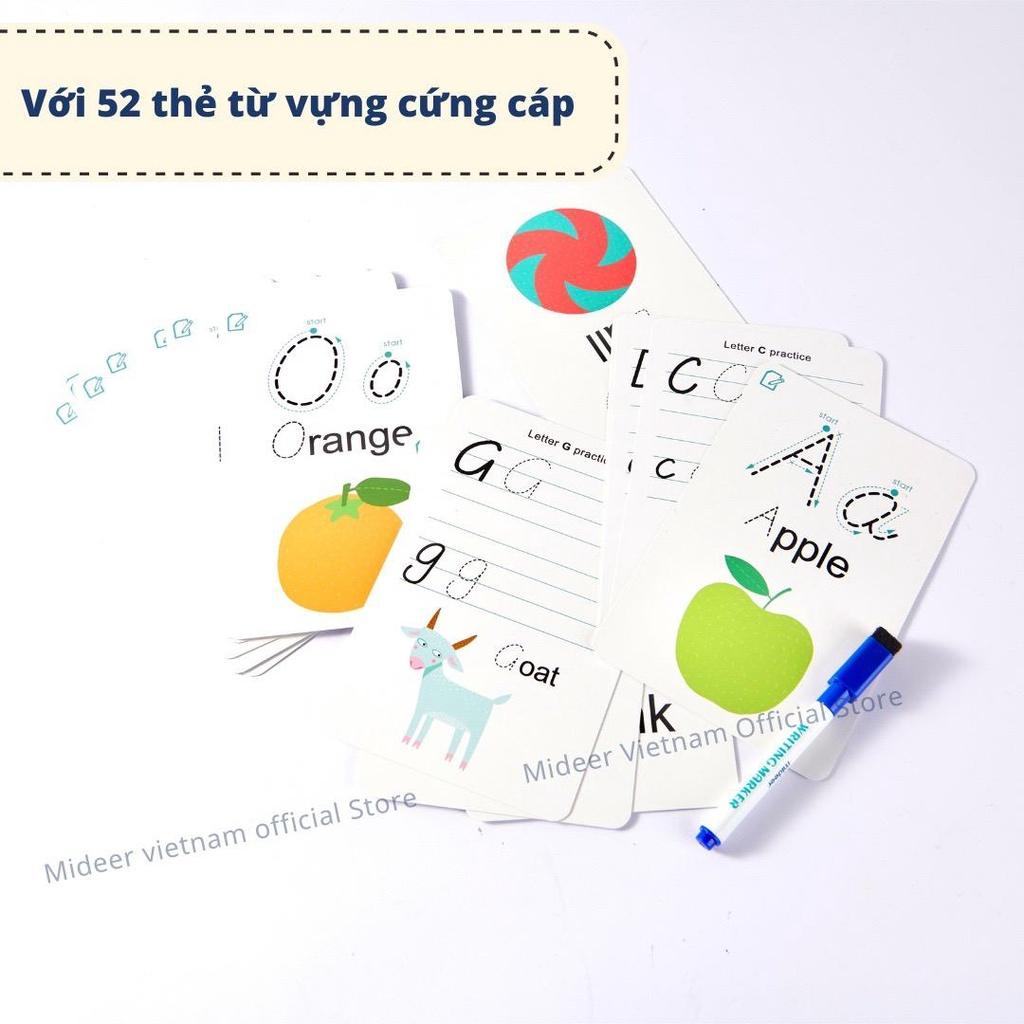 Bộ Thẻ Học Chữ Cái - Số Viết Và Xóa Mideer Write &amp; Wipe Cards - 123 &amp; ABC - 52 Thẻ Flashcards, Đồ Chơi Giáo Dục Cho Bé