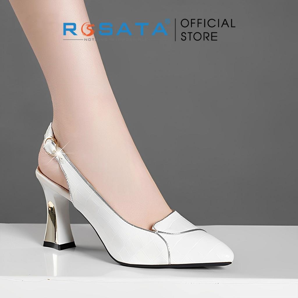 Giày cao gót nữ mũi nhọn 6 phân công sở quai hậu khóa cài mảnh ROSATA RO551