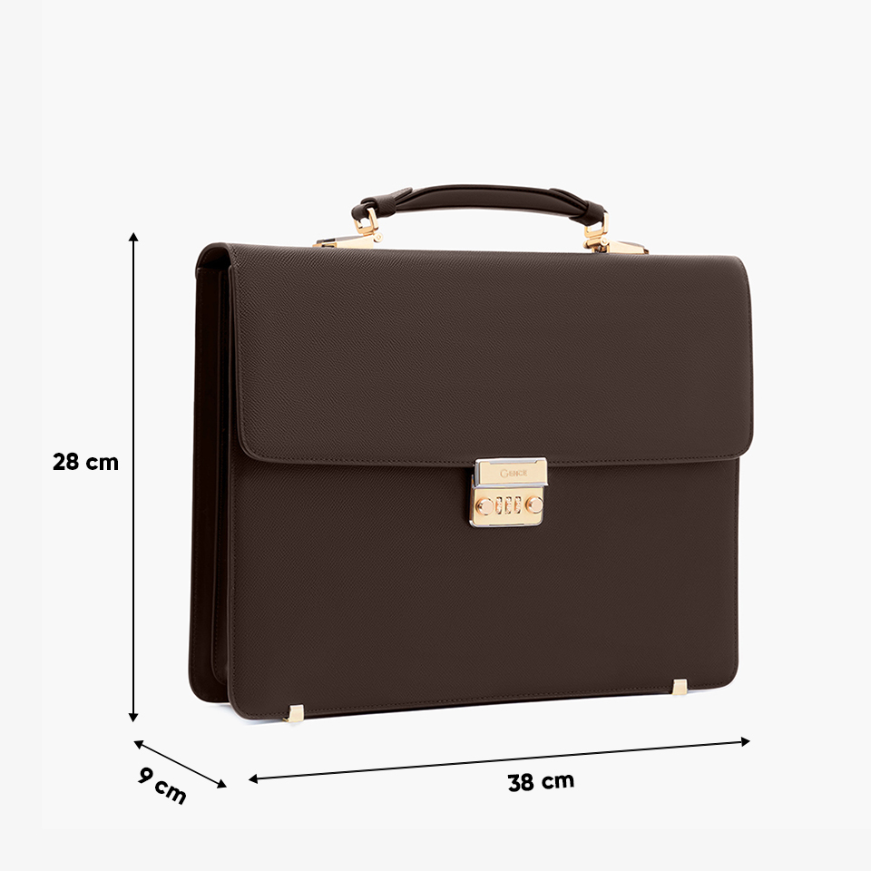 Cặp Xách Nam Công Sở Khóa Số Da Bò Vân Epsom CTS26