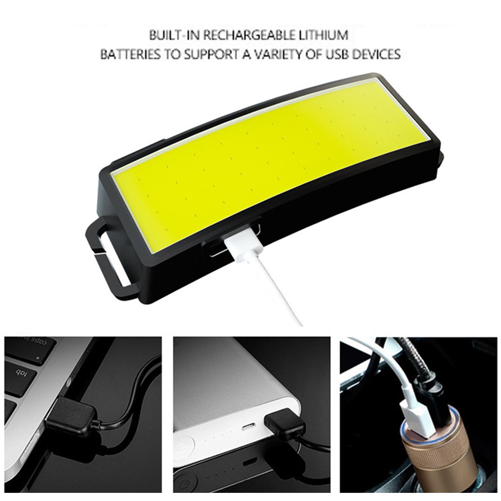 Waterproof Headlamp, Rechargeable Headlamp Flashlight, Lightweight COB Headlight, 3 Light Modes Head Lamp for Fishing, Running, Camping, Walking