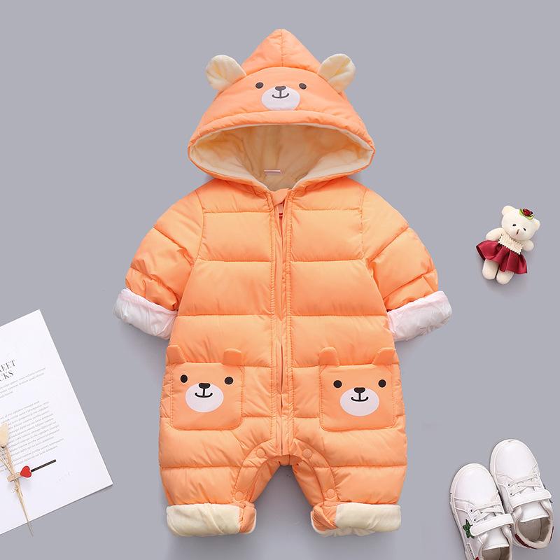 Mới Sinh Dễ Thương Bé Gấu Trúc Quần Áo Mùa Đông Có Mũ Trùm Đầu Rompers Cotton Dày Dặn Ấm Áp Bộ Trang Phục Jumpsuit Áo Liền Quần Snowsuit Trẻ Em Bé Trai Quần Áo