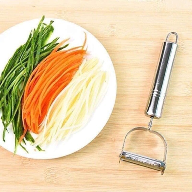 Nạo sợi rau củ cầm tay 3 trong 1 bằng inox 304, Dao nạo rau củ, gọt hoa quả đa năng - Chính hãng MINIIN