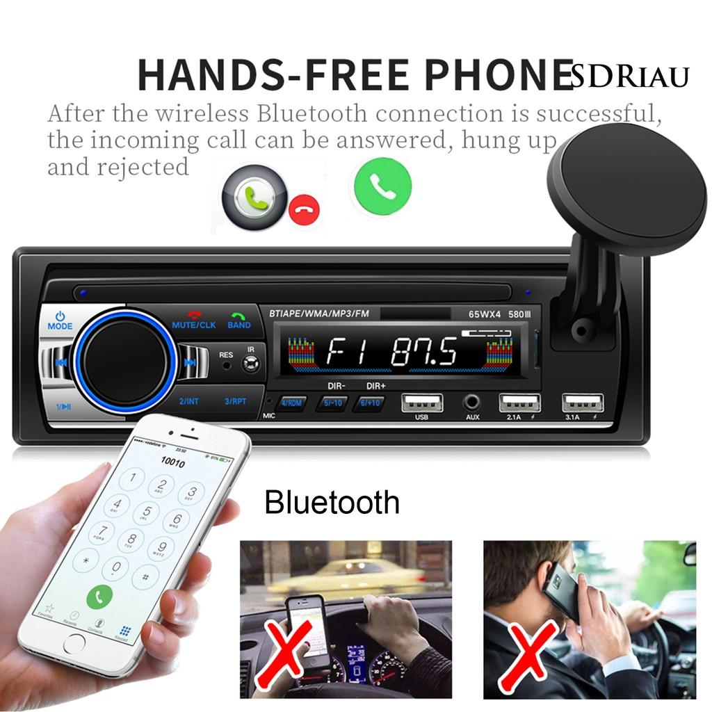 Máy Nghe Nhạc Mp3 Kết Nối Bluetooth 3 Cổng Usb Qcd-580 Cho Xe Hơi Kèm Phụ Kiện