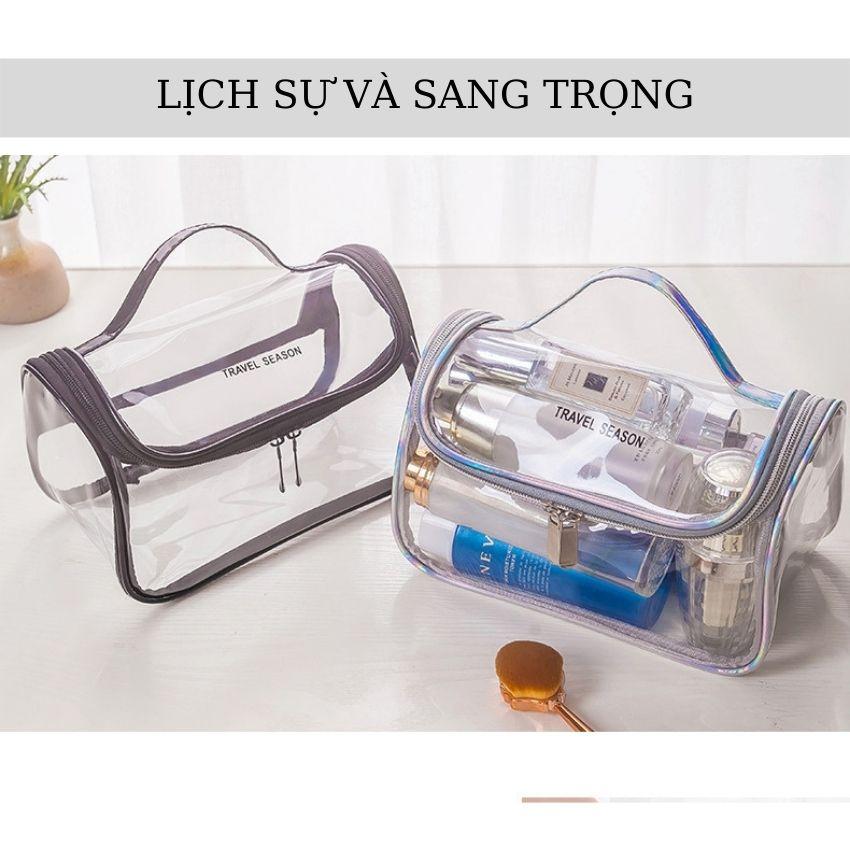 Túi Đựng Mỹ Phẩm Pvc Cao Cấp Size Lớn Đựng Đồ Trang Điểm Có Khóa Kéo SUNO STORE TMP06