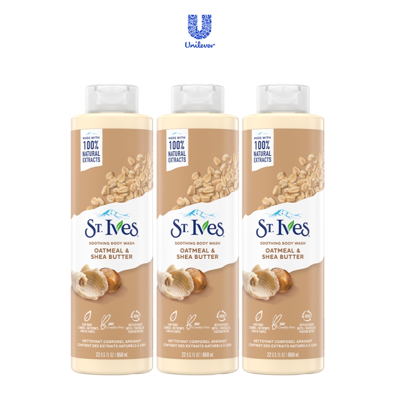 Combo 3 chai sữa tắm St.Ives Yến mạch và bơ 650ml