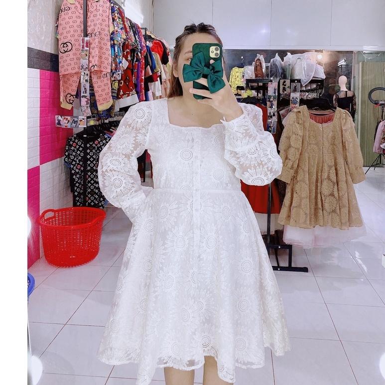 ĐẦM REN THÊU HOA CÚC TK BIGSIZE