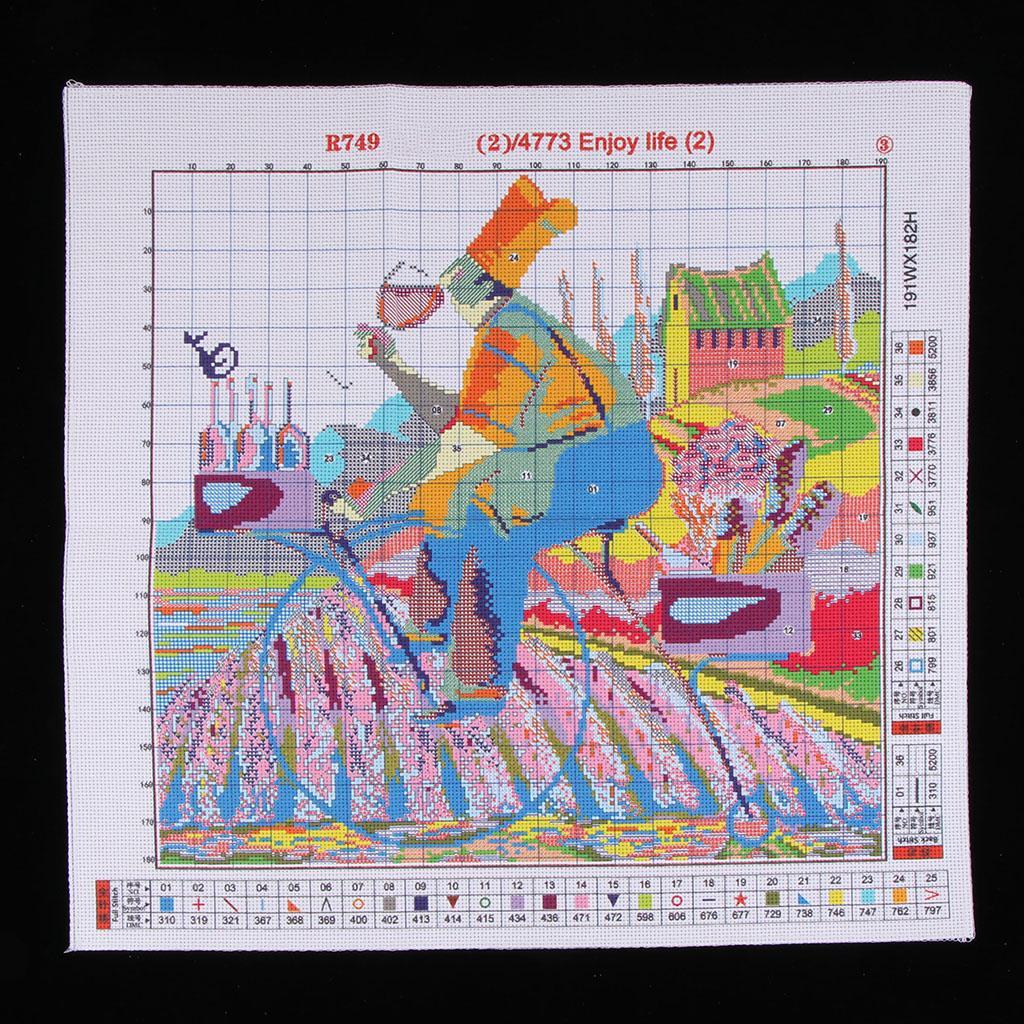 Handmade Stamped Cross Stitch Kits Embroidery Crafts - Drunkard 14CT 43x41cm