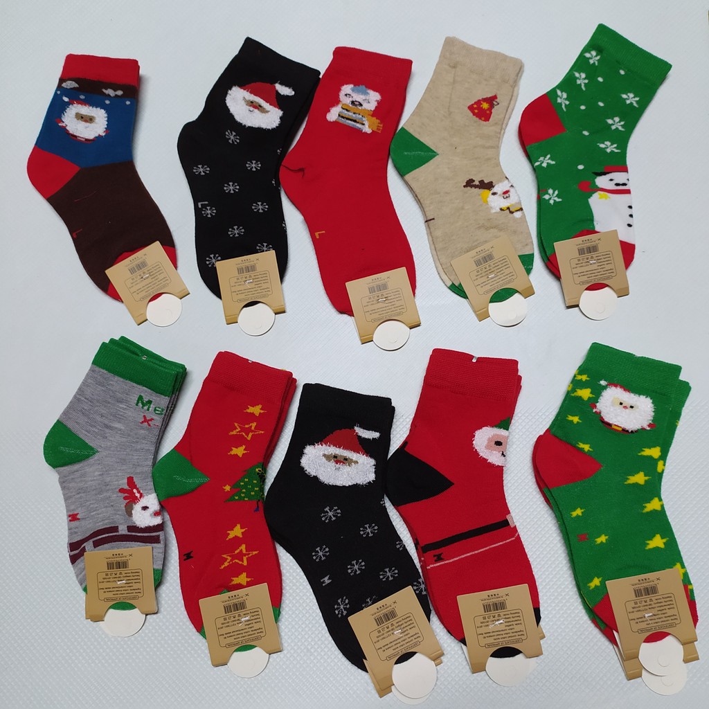 Combo 5 đôi tất, vớ noel cao cổ cho bé đi vừa ấm vừa xinh mẫu mới nhất năm nay