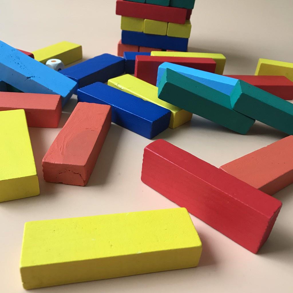 Đồ Chơi Rút Gỗ Màu -DOMINO -Tặng Xúc Xắc