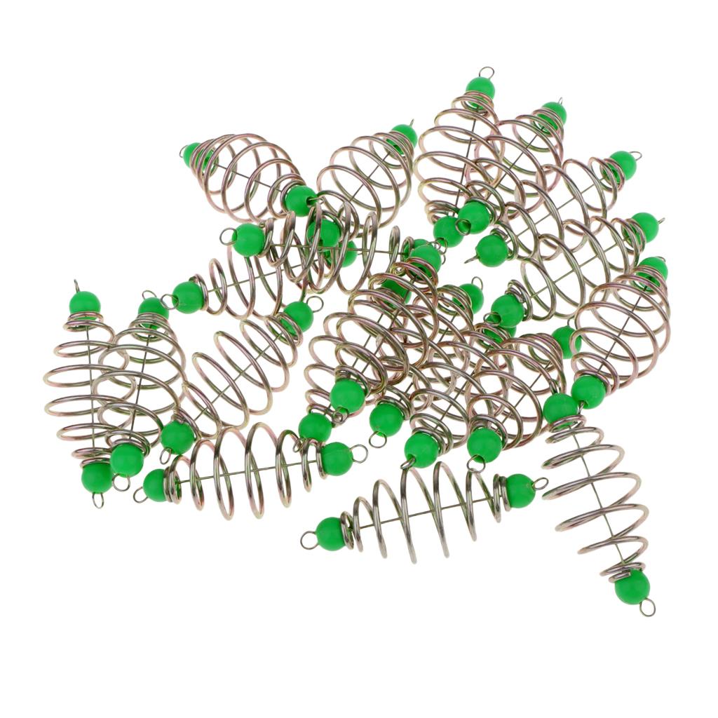 20pcs Spring/Coil Inline Fishing Feeders, Baits Cage Carp Fishing Tackle S