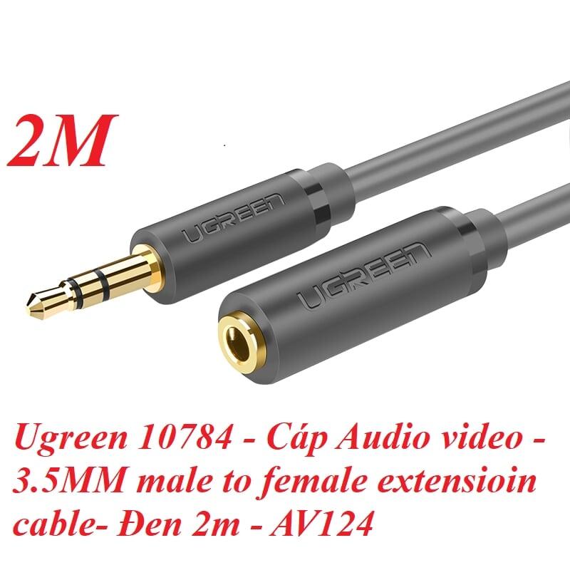 Ugreen UG10784AV124TK 2M màu Đen Cáp âm thanh 3.5mm nối dài - HÀNG CHÍNH HÃNG