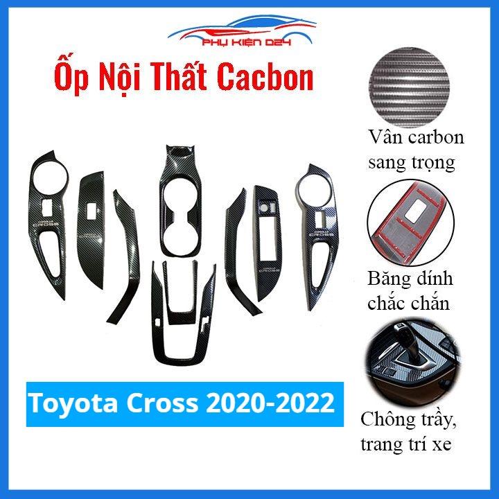 Ốp nội thất Toyota Cross 2020-2021-2022 vân Cacbon bảo vệ chống trầy xước và làm đẹp xe