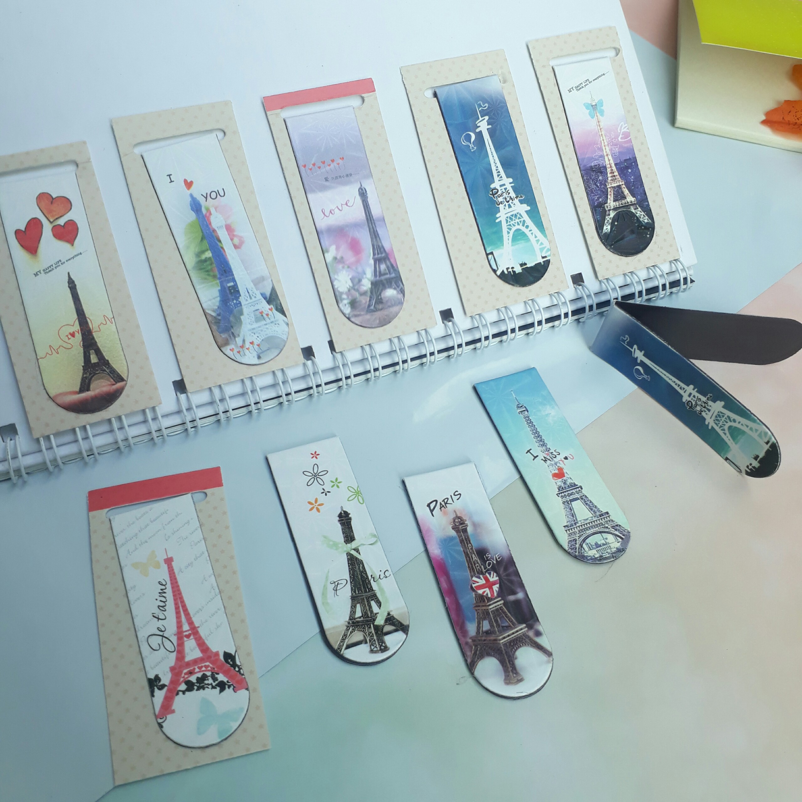 Combo 5 Bookmark Nam Châm Đánh Dấu Sách - Tháp Eiffel
