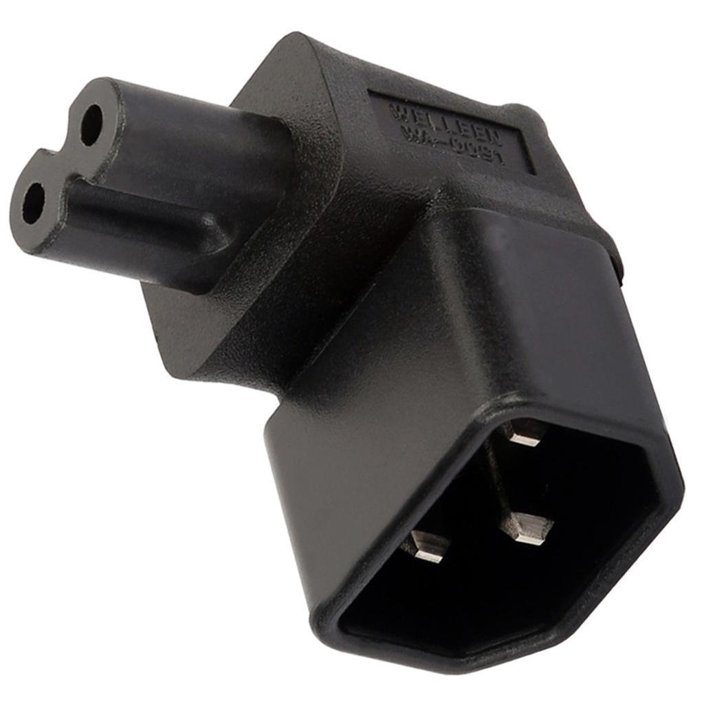 1 x IEC320-C14 to C7 Right Angle 90 Degree Angled  Power Adapter Extension