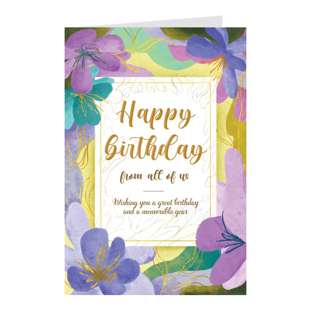 Thiệp sinh nhật birthday - Thiệp ép nhũ sang trọng 13x19cm (486)