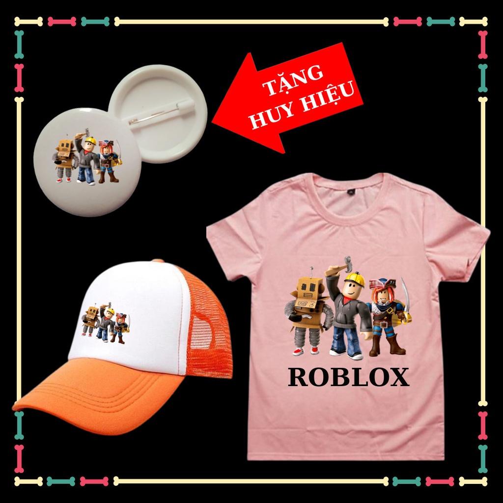 Set Áo phông trẻ em Roblox đủ size áo từ 10kg đến 90kg, kèm Mũ lưỡi trai cho bé, kèm huy hiệu Roblox