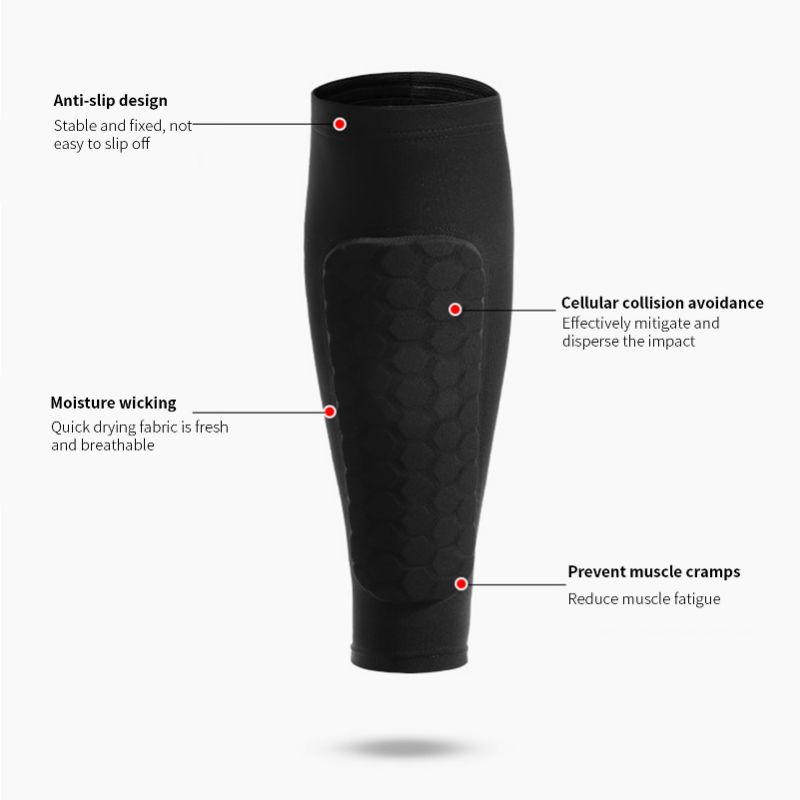 1 PC tổ ong bóng đá shin bảo vệ khiên bóng đá Color: 1 PC Black Size: XL