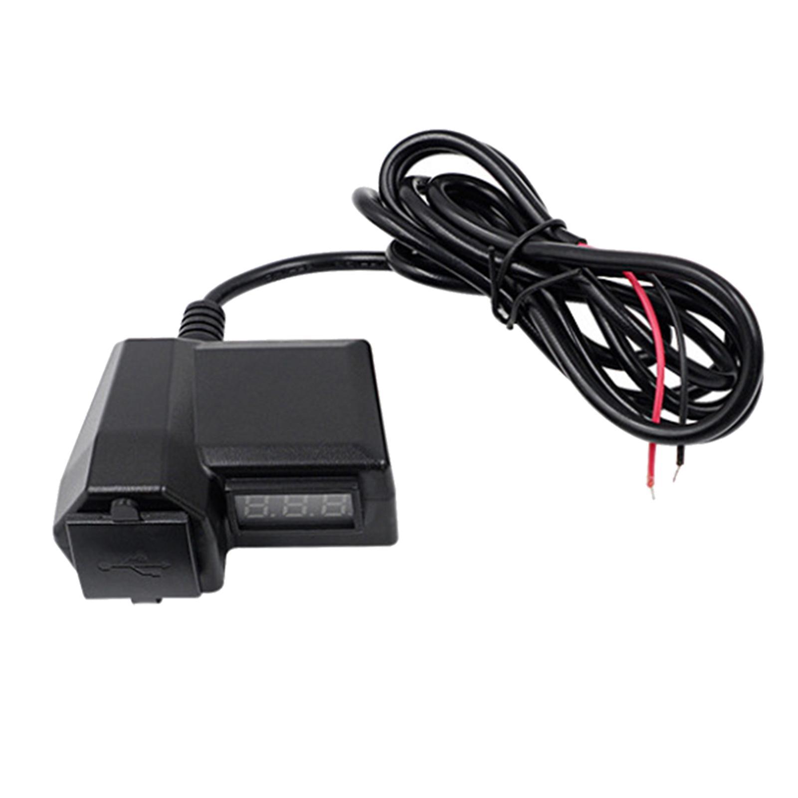 Motorcycle USB Charger Handlebar or Rear View Mirror Mounting Power Adapter