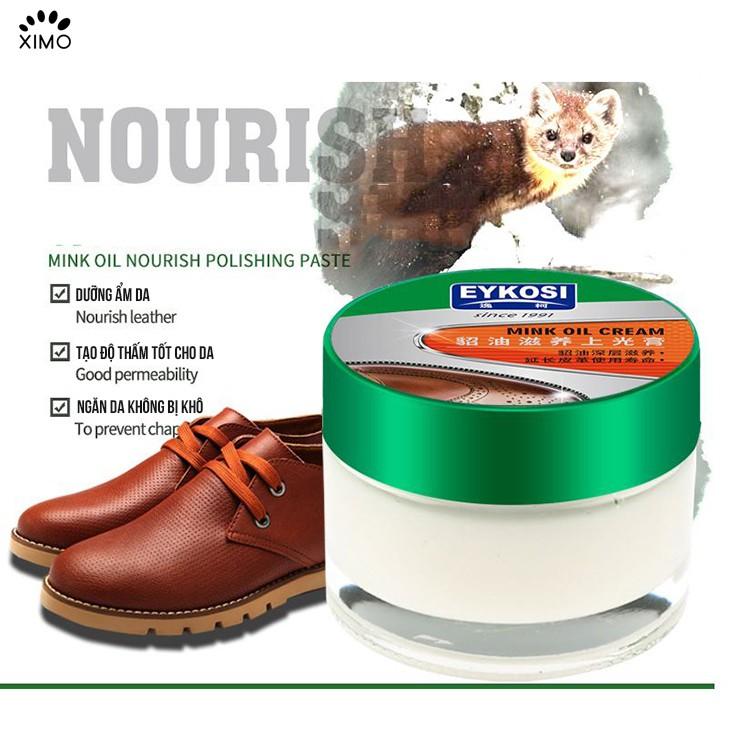 Mỡ chồn bảo dưỡng, chăm sóc, đánh bóng, làm sạch đồ da Mink Oil Eykos i cho áo da, giày da, túi ví da (XXDG65)