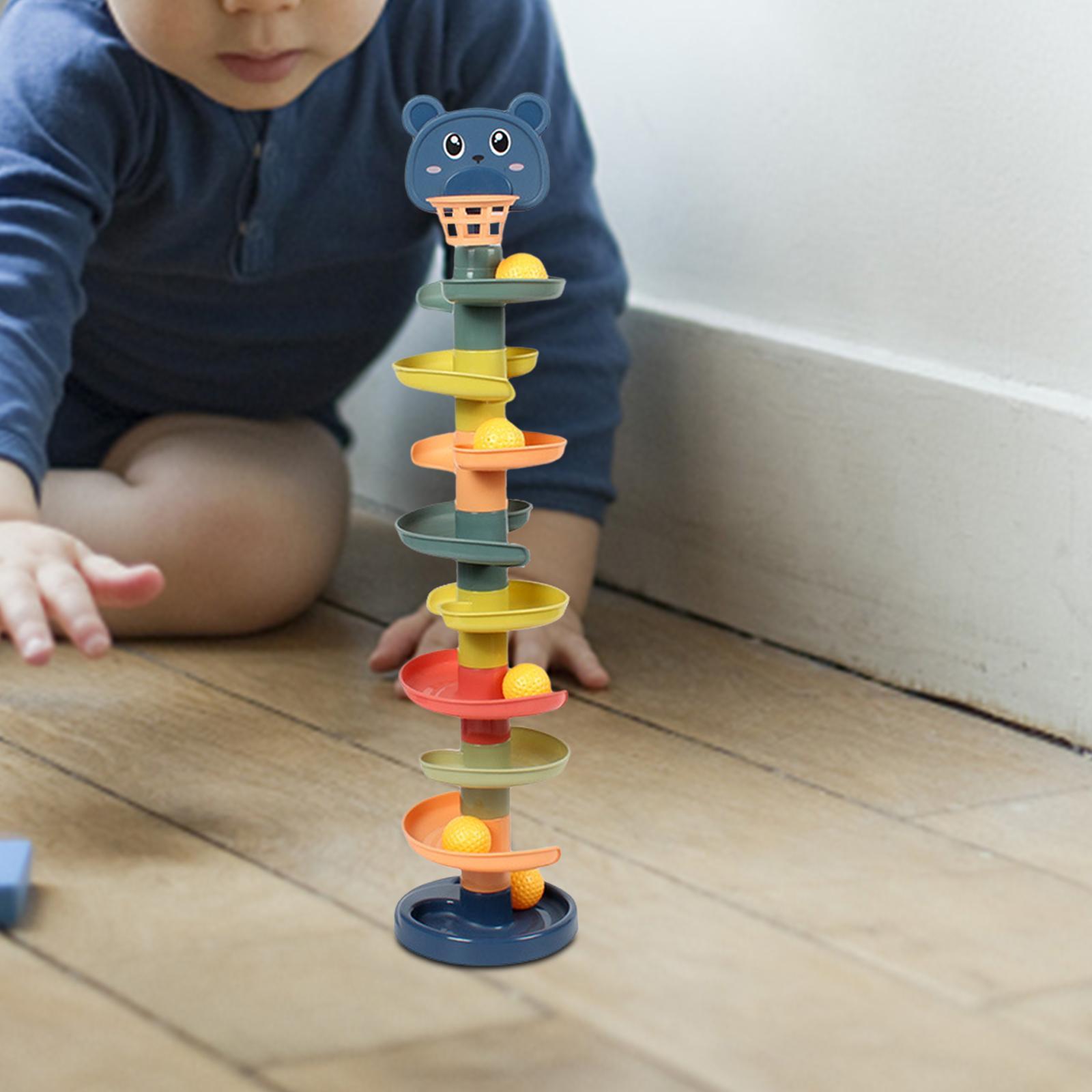 9 Layers Ball Ramp Development Games Early Educational Toys Preschool Toys Rotating Track Learning for Kids Gifts
