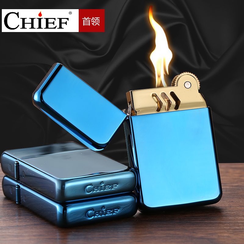 Vỏ Hột Quẹt Bật Lửa Xăng Đá Chief CF-003 Thiết Kế Mang Đậm Phong Cách Châu Âu Cao Cấp Đẹp Độc Lạ - Dùng Xăng Bấc Đá