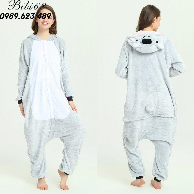 Bộ Đồ hình thú liền thân lông mịn Pijama dành Cho Người Lớn và Trẻ Em Hoạt Hình Cosplay