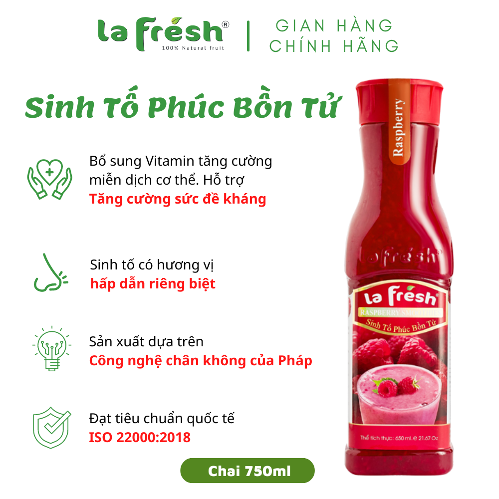 Sinh Tố Phúc Bồn Tử LAFRESH ĐÀ LẠT Chai 650ml