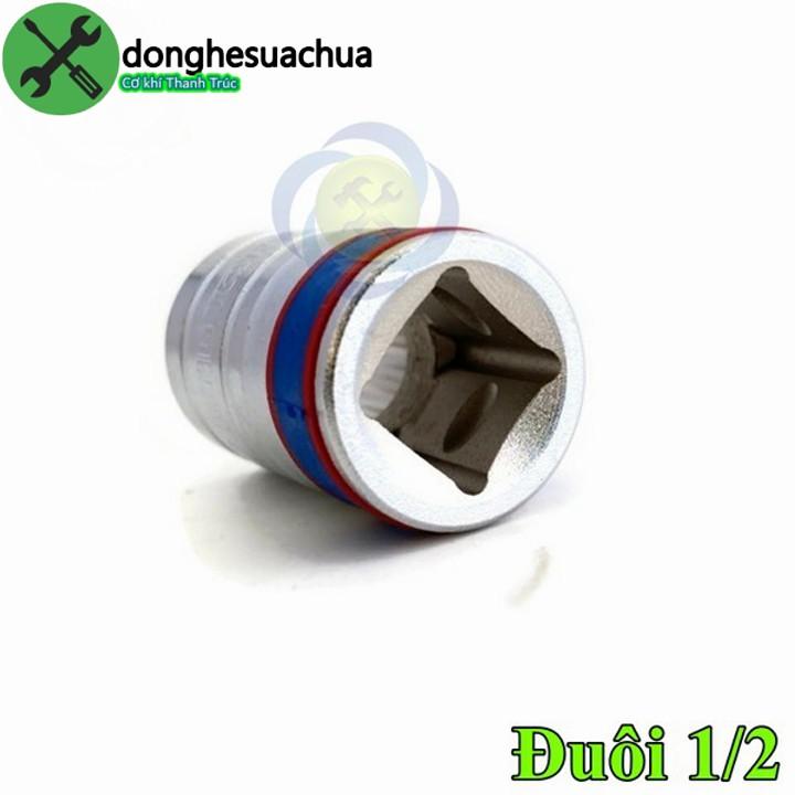 Tuýp 22mm 1/2 Kingtony 433022M 12 cạnh màu trắng dài 40mm