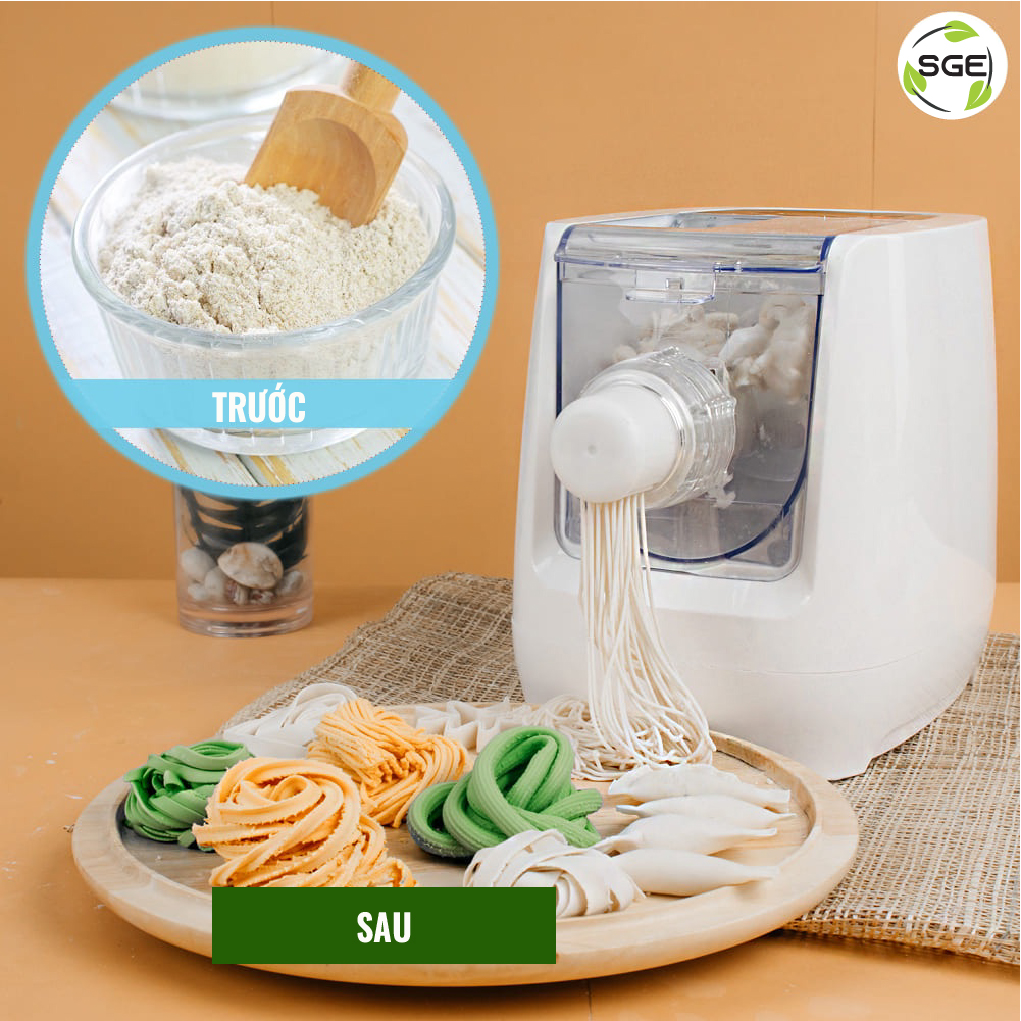 Máy Làm Mì Pasta Maker Thế Hệ Mới Nhất. Làm Được Mọi Loại Sợi Theo Yêu Cầu Với 9 Đầu Tặng Kèm. Hàng Nhập Khẩu Cao Cấp Chính Hãng SGE Thailand