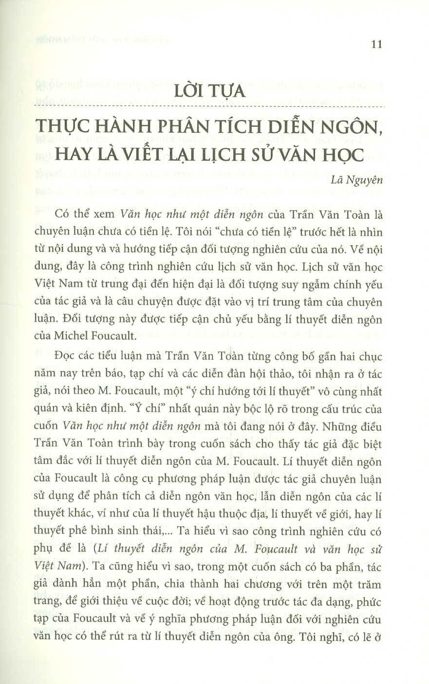 Văn Học Như Một Diễn Ngôn - Lý Thuyết Diễn Ngôn Của M.Foucault Và Văn Học Sử Việt Nam (Bìa cứng) - Trần Văn Toàn (ĐHSP)